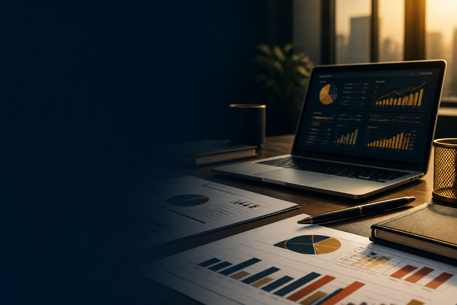 Business strategy and financial charts